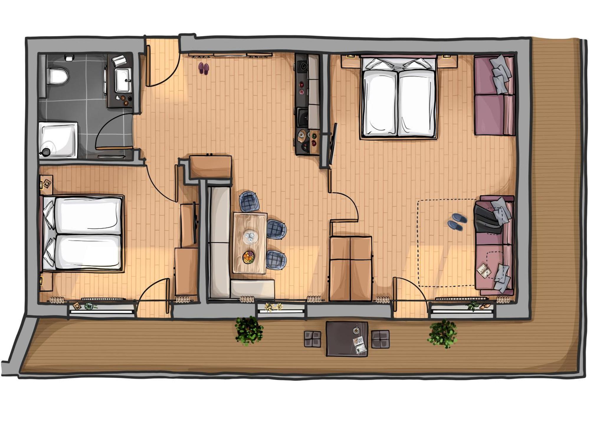 Appartements Sonnalm Berwang Rom bilde